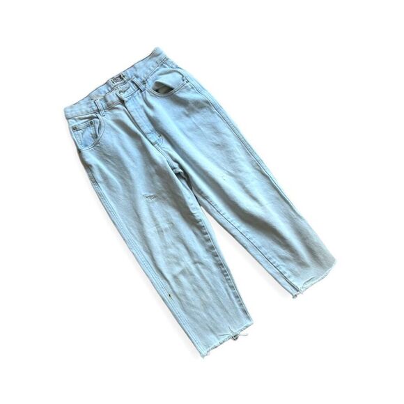 Womens Vintage Y2K 1990’s Cactus Mom Fit Raw Hem Lightest Rinse Jeans - Sz 10 - Picture 1 of 3